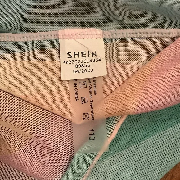 SHEIN rainbow mesh swim cover top - Picture 4 of 6